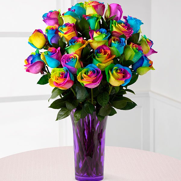 Rainbow roses.  (3 Days Notice For Delivery  Required.)